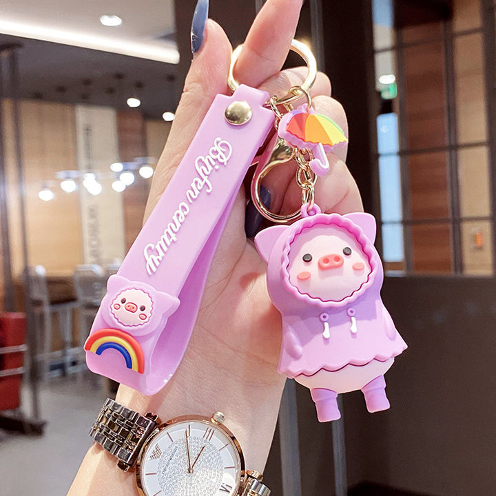 Raincoat Piggies Keychains