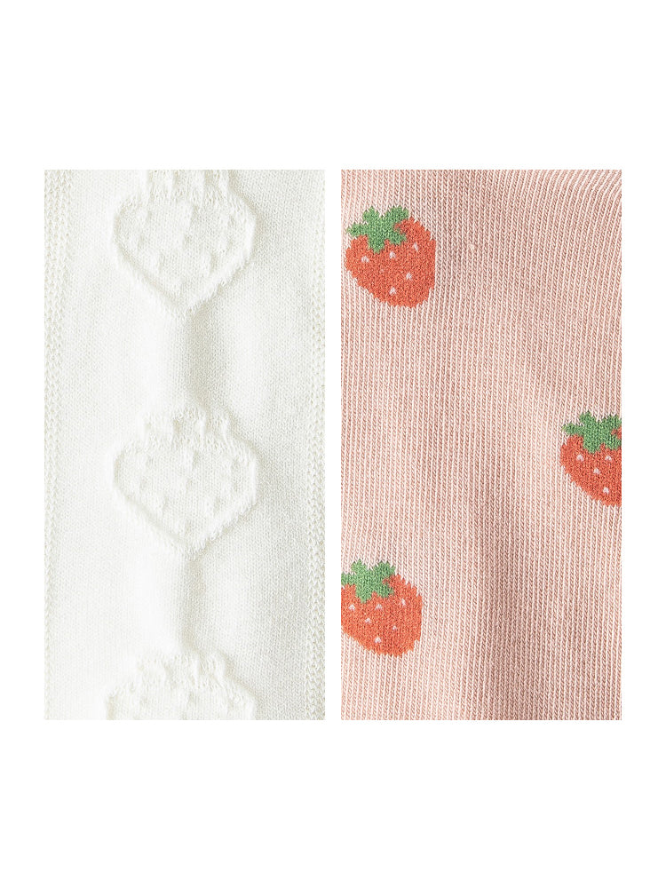 5 pairs of cute strawberry bunny spring summer cotton socks