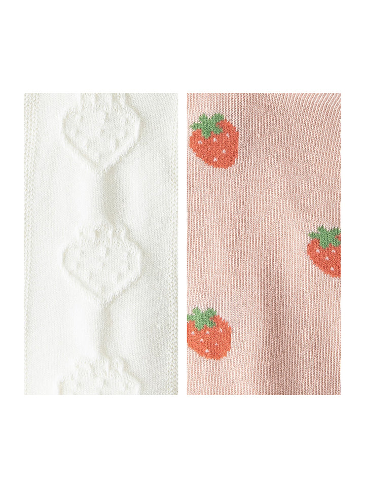 5 pairs of cute strawberry bunny spring summer cotton socks