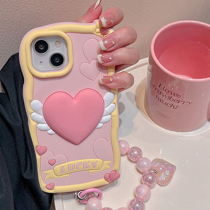 Pink Love Heart iPhone Case