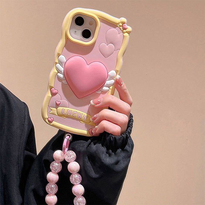 Pink Love Heart iPhone Case