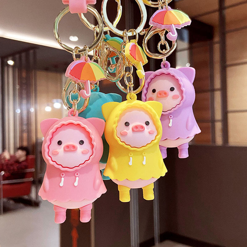 Raincoat Piggies Keychains