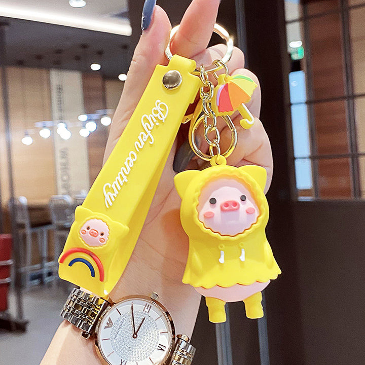 Raincoat Piggies Keychains