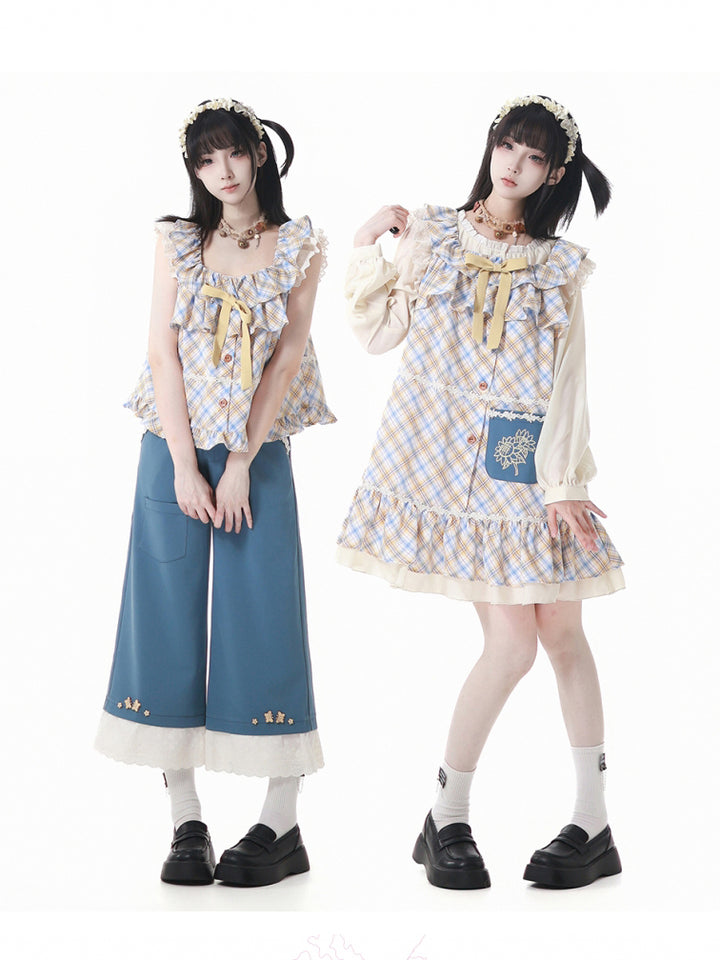 Sunflower-Inspired Summer Design Camisole Top / Shirt / Skirt / Pants