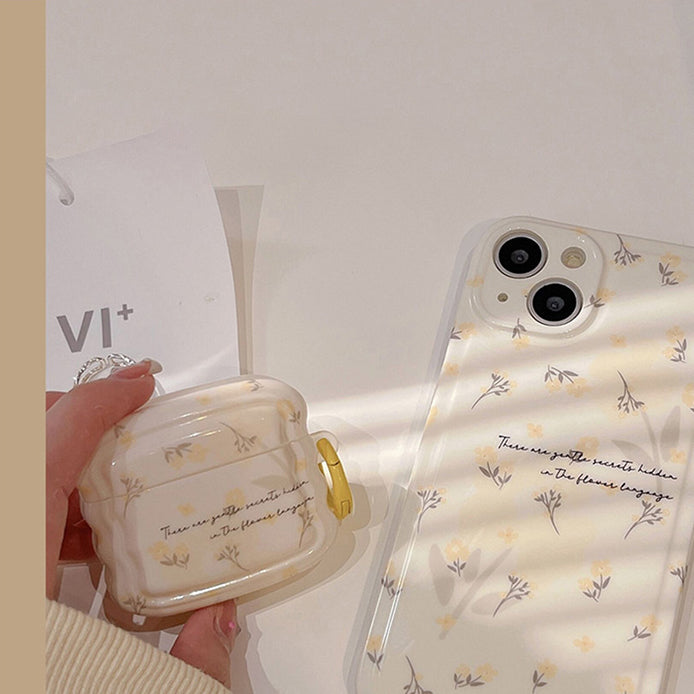 Yellow Floral iPhone Case AirPods Case