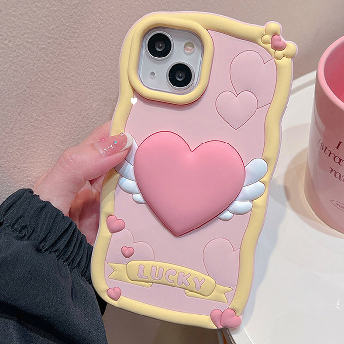 Pink Love Heart iPhone Case