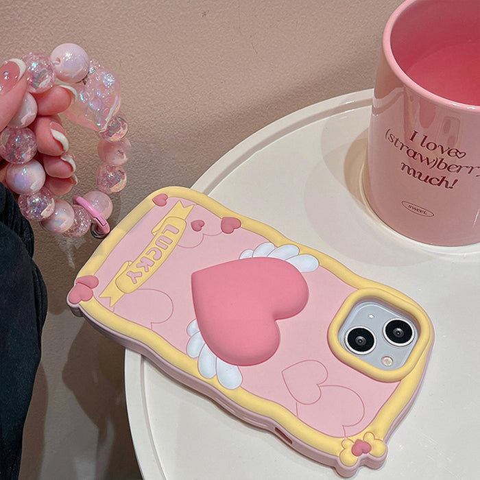 Pink Love Heart iPhone Case