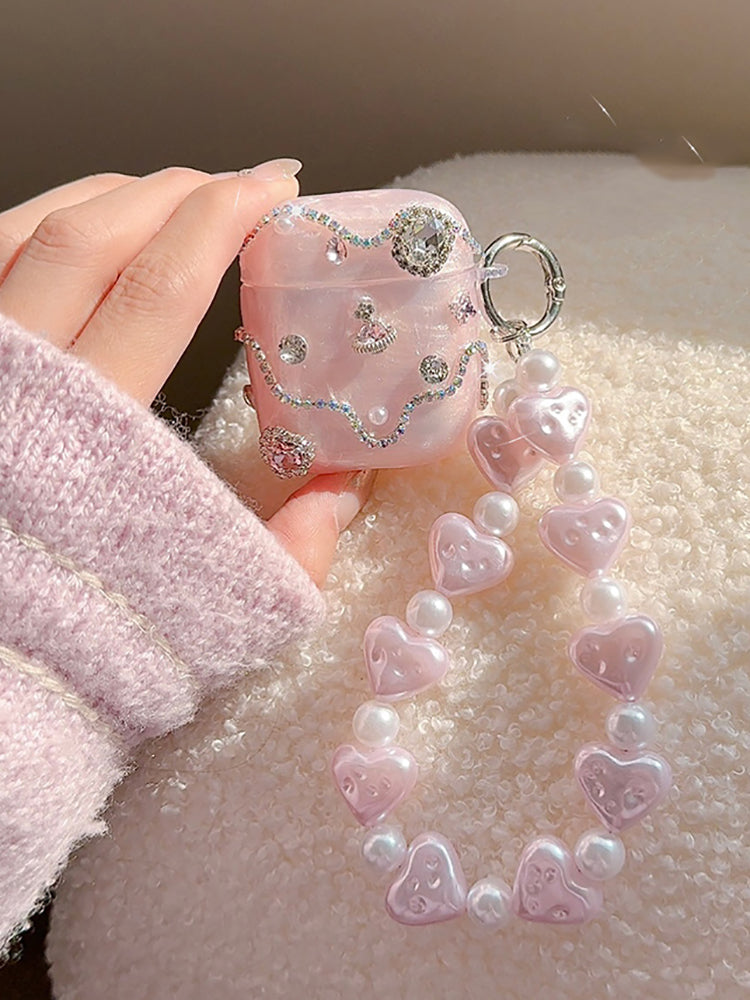 Pink 3D Rhinestone AirPods Case