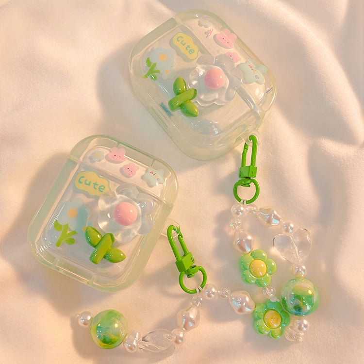 Cute Flower Airpods Case with Charms