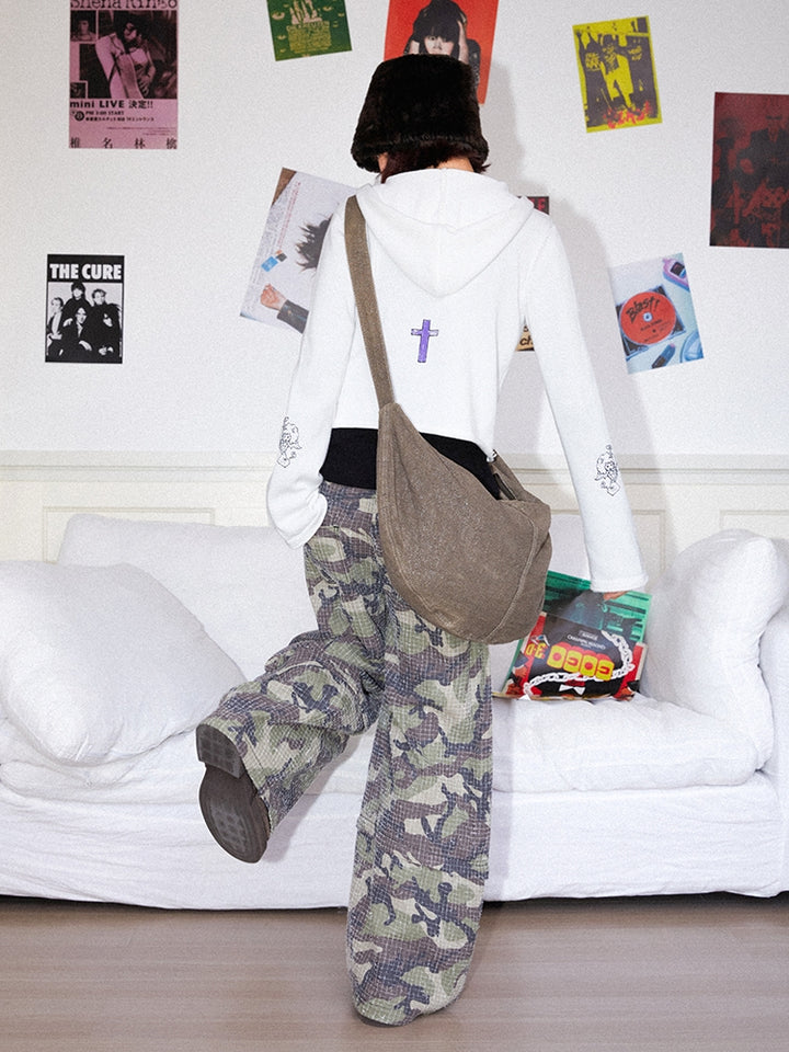 Playful Little Devil Print Knit Cardigan