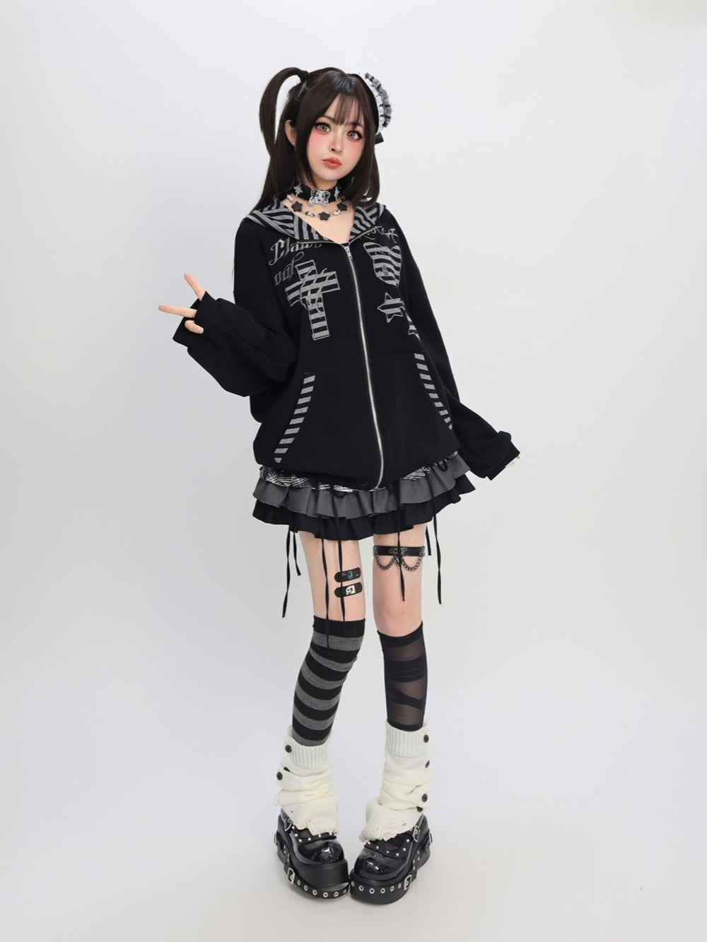 Rebel Kitten Cat Ear Hoodie - Edgy Y2K Essential
