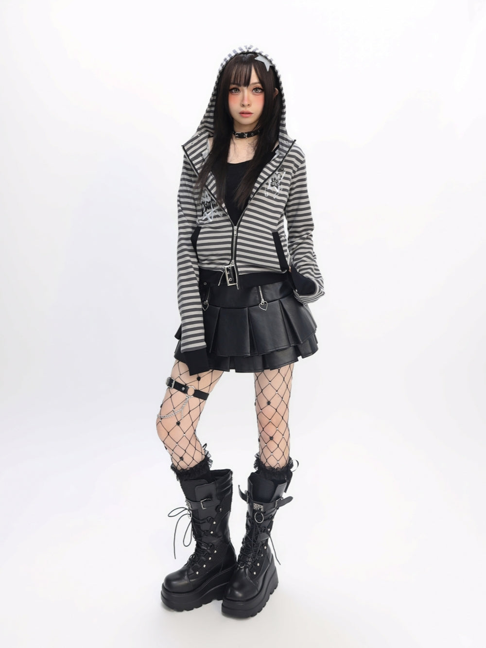 Rebel Koala Striped Hoodie