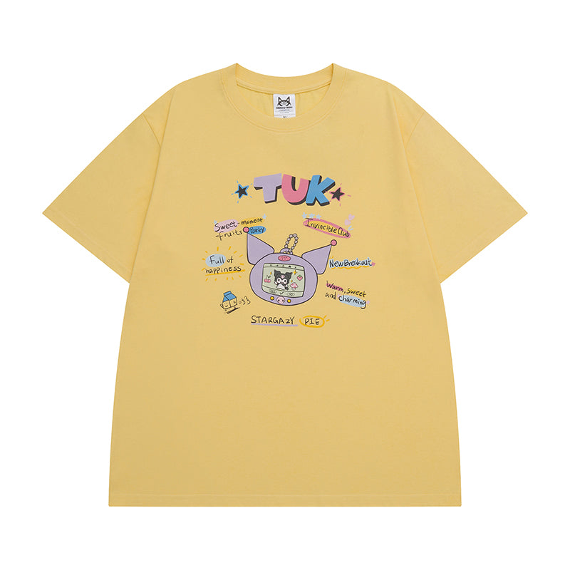 Japanese-style Summer Cartoon Printed Short-sleeved Round-neck T-shirt