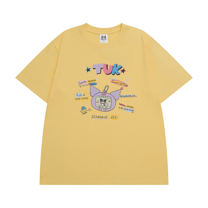 Japanese-style Summer Cartoon Printed Short-sleeved Round-neck T-shirt