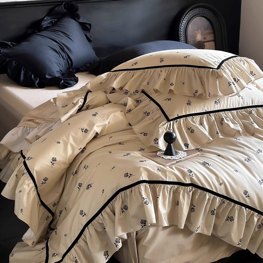 Luxury Rose Cotton Bedding Sets