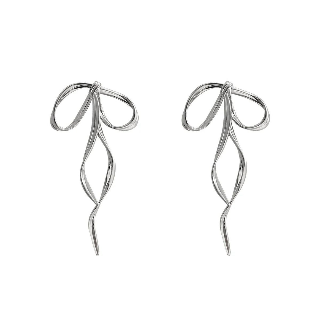 Silver Bowknot Earrings