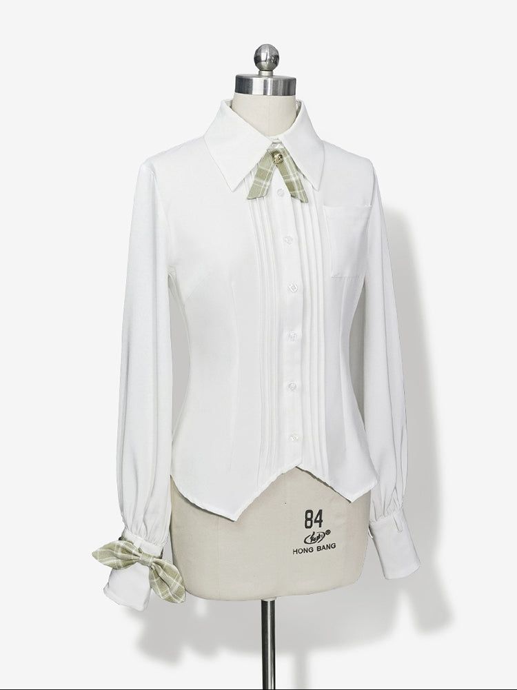 Matcha Green Retro Vest/Shirt/Capri Pants for Spring and Autumn