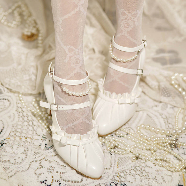 Apricot/White/Pink/Blue Mermaid Princess Bow Lolita High Heels