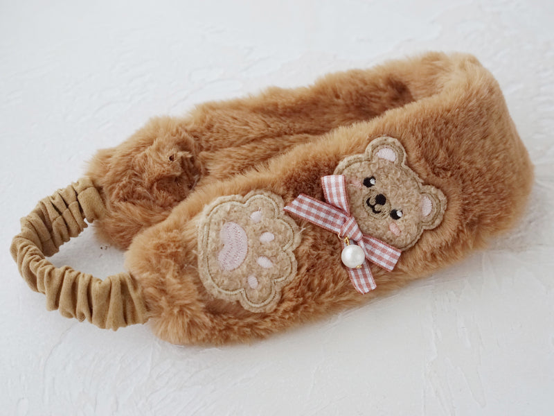 Plush Faux Fur Bear Headband
