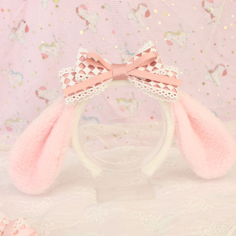 Cartoon Pink Bow Plush Hair Accessory