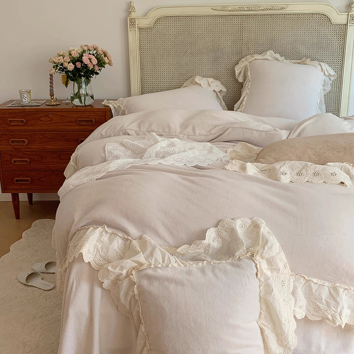 Romantic French Princess Style Winter Milk Velvet Bedding Set