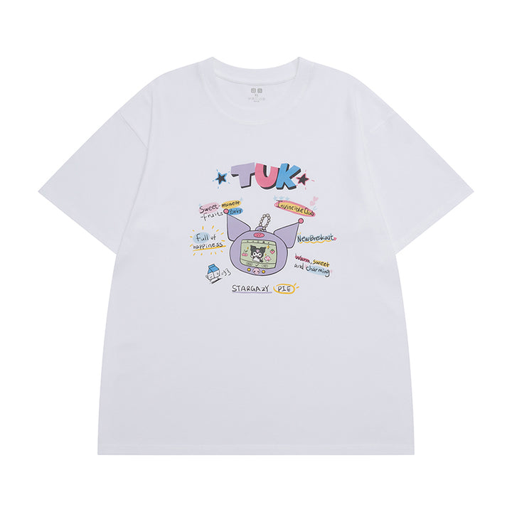 Japanese-style Summer Cartoon Printed Short-sleeved Round-neck T-shirt