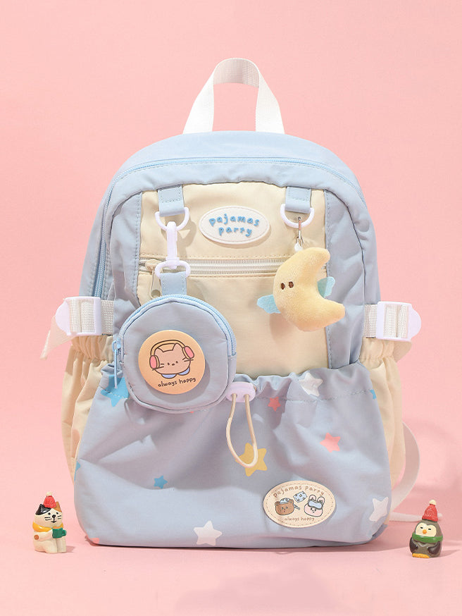 Sweet Cartoon Backpack for Girls (Green, Blue, Yellow)