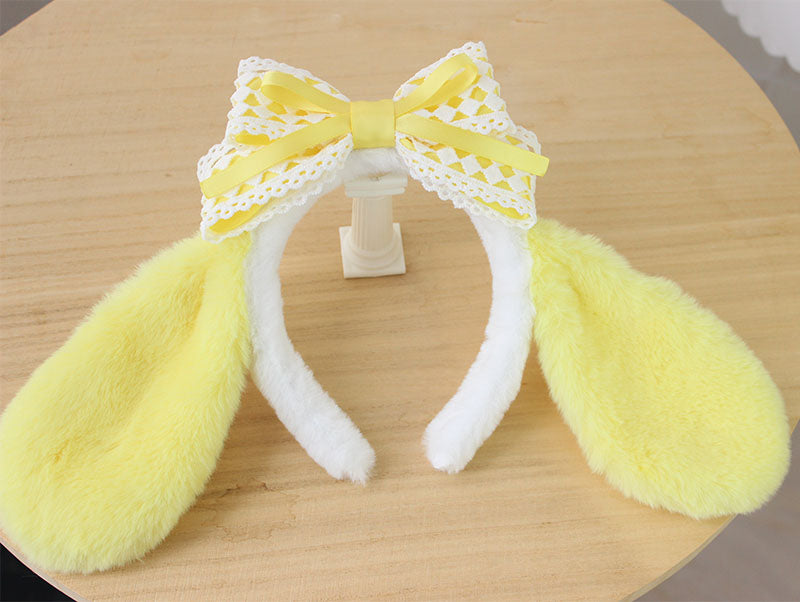 Yellow Bow Plush Hair Accessory