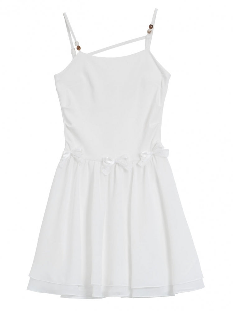 Spring Summer Green White Dress / Off Shoulder Top