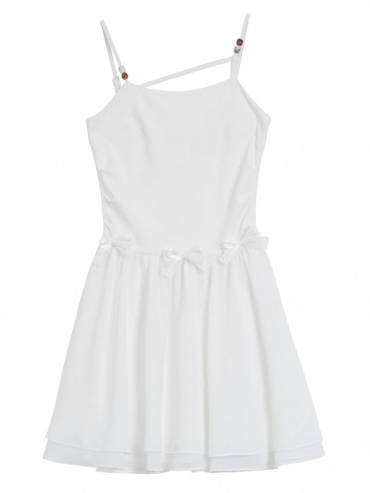 Spring Summer Green White Dress / Off Shoulder Top