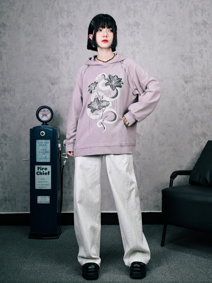 Snake Print Pullover Hoodie