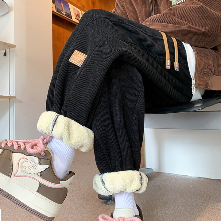 Winter Fleece Thickened Loose-Fit Harem Casual Pants