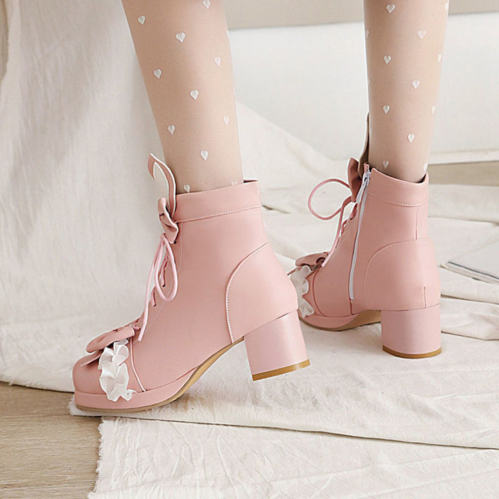 Sweet Strawberry Bunny Ears Boots