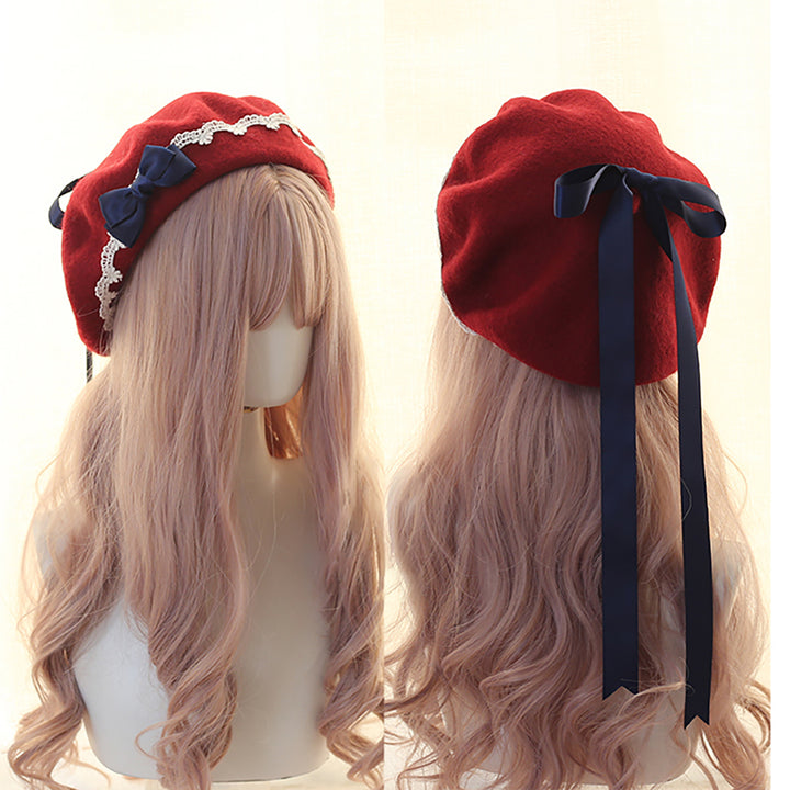 Lolita Bowknot Beret Hat