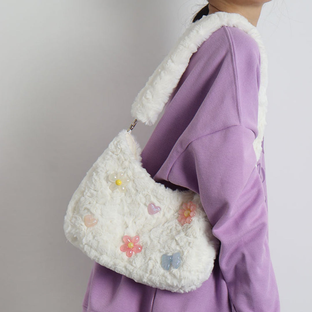 Strawberry Fluffy Shoulder Bag-dolliefae