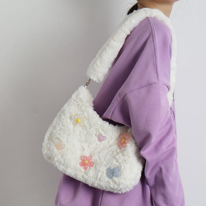 Strawberry Fluffy Shoulder Bag-dolliefae