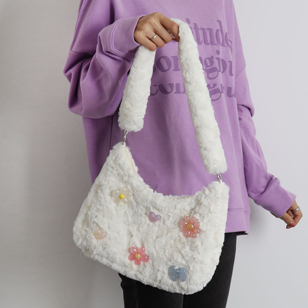 Strawberry Fluffy Shoulder Bag-dolliefae
