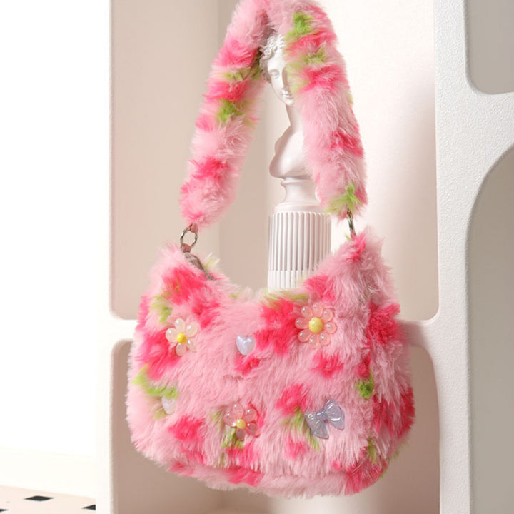 Strawberry Fluffy Shoulder Bag-dolliefae