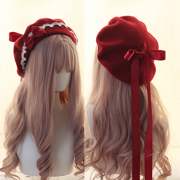 Lolita Bowknot Beret Hat