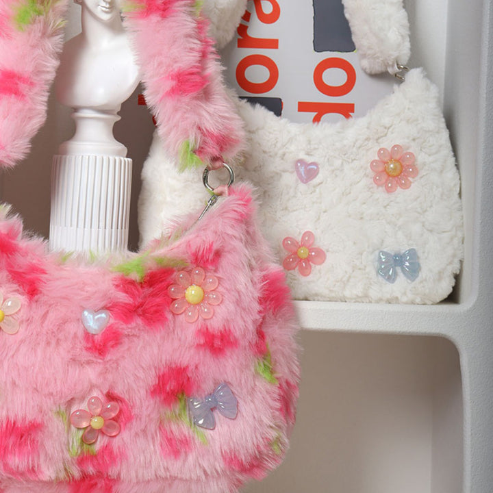 Strawberry Fluffy Shoulder Bag-dolliefae