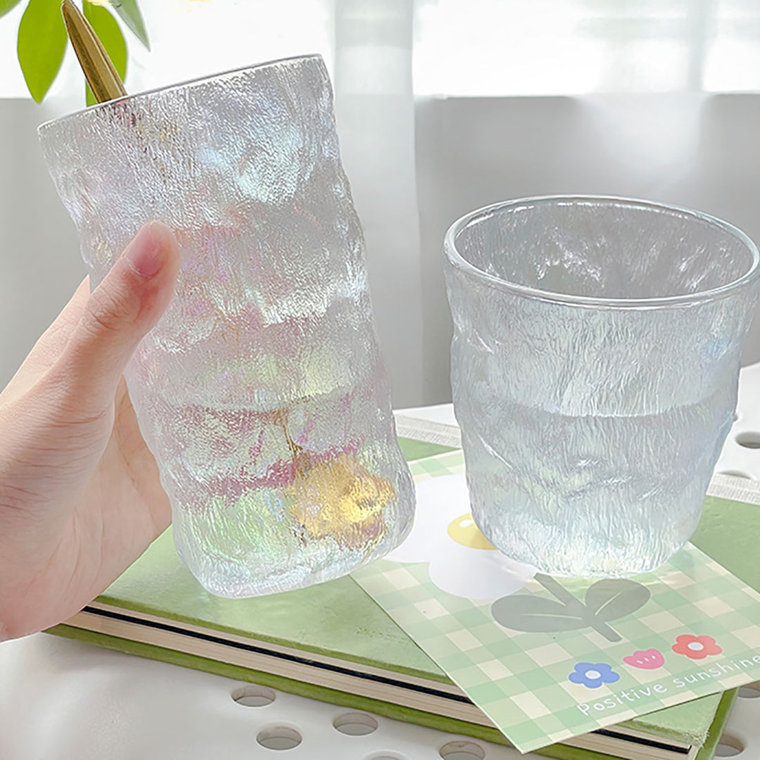 Stylish Glass Cup - Textured Design