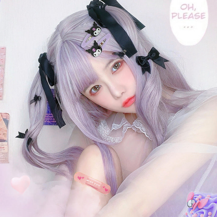 Harajuku Ash Lavender Air Bangs Wig