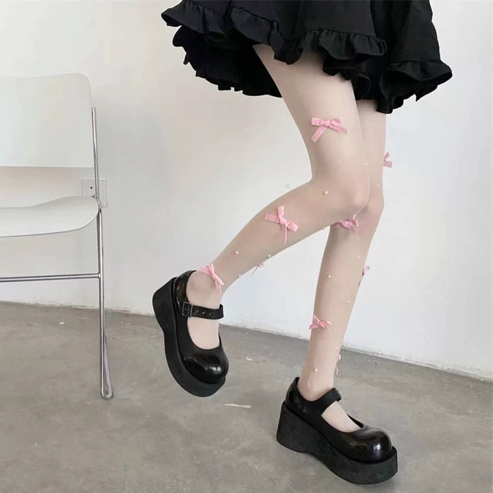 Lolita Bowknot Décor Socking