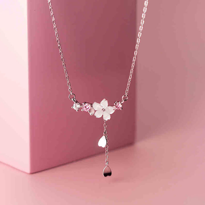 Sweet Sakura Silver Necklace