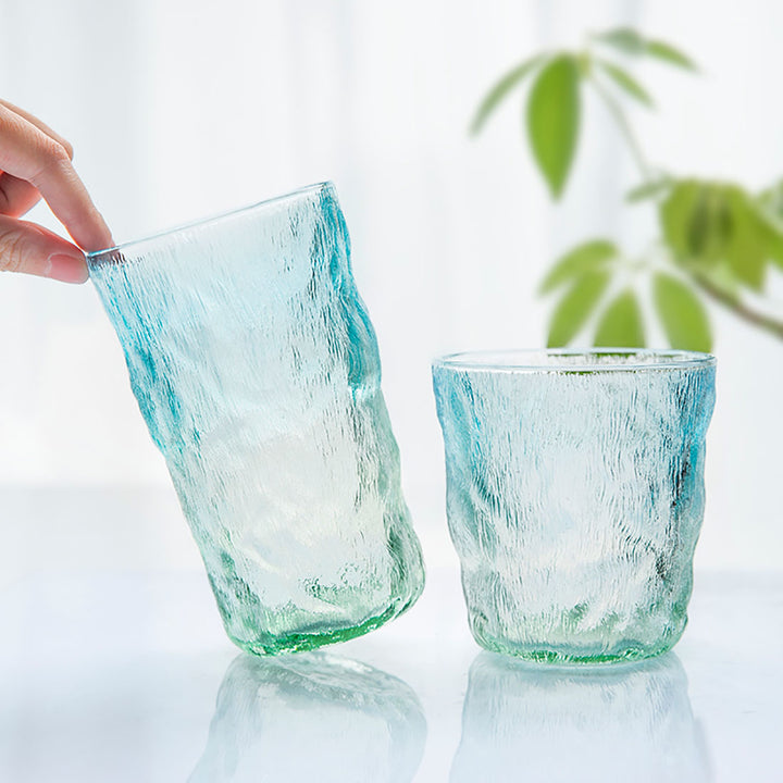 Stylish Glass Cup - Textured Design