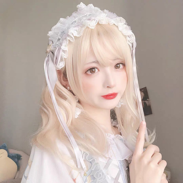 Kawaii Sweet Lolita Short Blonde Wavy Wig