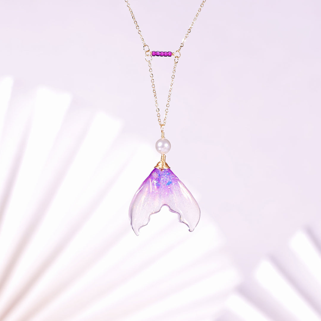 Purple Mermaid Tail Necklace