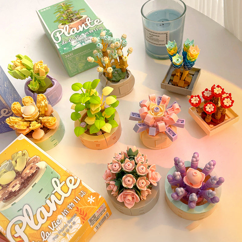 mini bonsai flowers building block