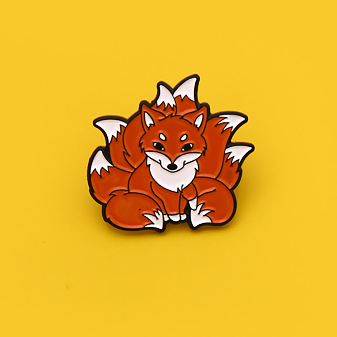 Cheeky Nine-Tailed Fox Embossed Pin