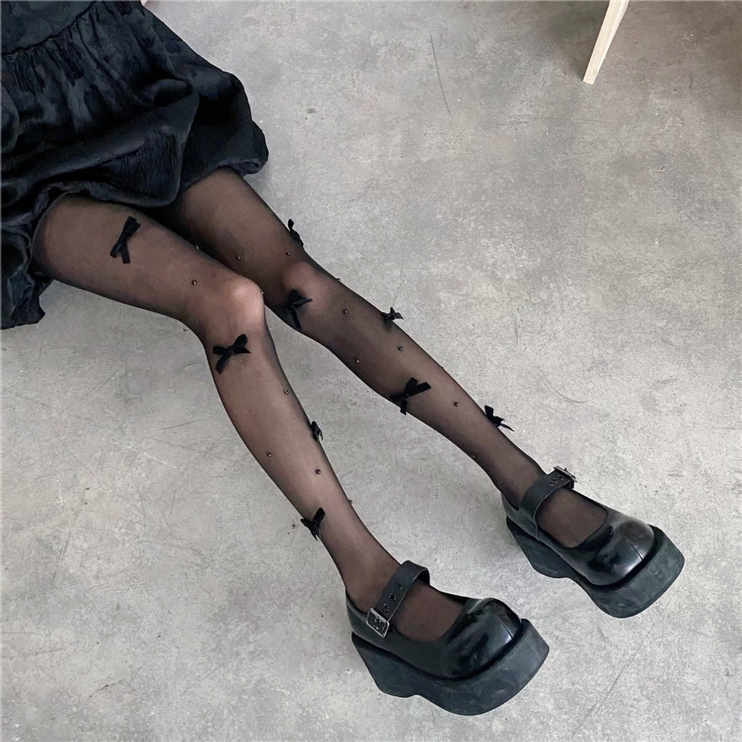 Lolita Bowknot Décor Socking